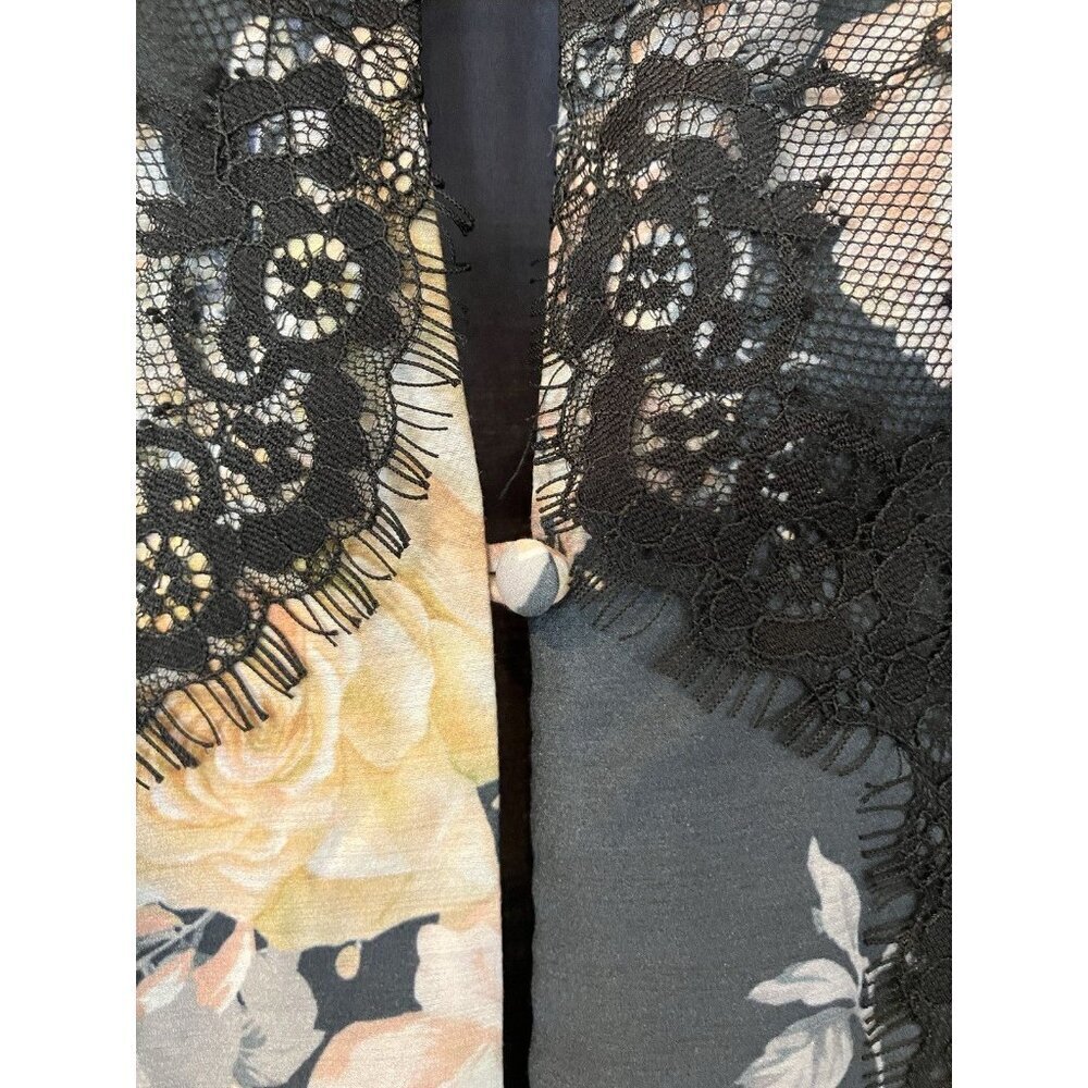 Maison Armory Black Moonlight Rose Floral & Lace Slip Dress XSmall, MSRP $299. - Picture 14 of 16